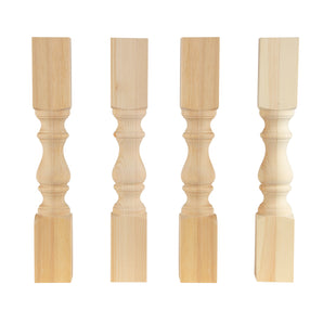 Pine Monastery End Table Legs - 3.5" x 23" - Set of 4 Wooden Legs - Handmade in NC by Carolina Leg Co