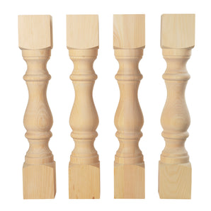 Pine Monastery Dining Table Legs - Set of 4 - 5" x 29" -  Made in NC by Carolina Leg Co