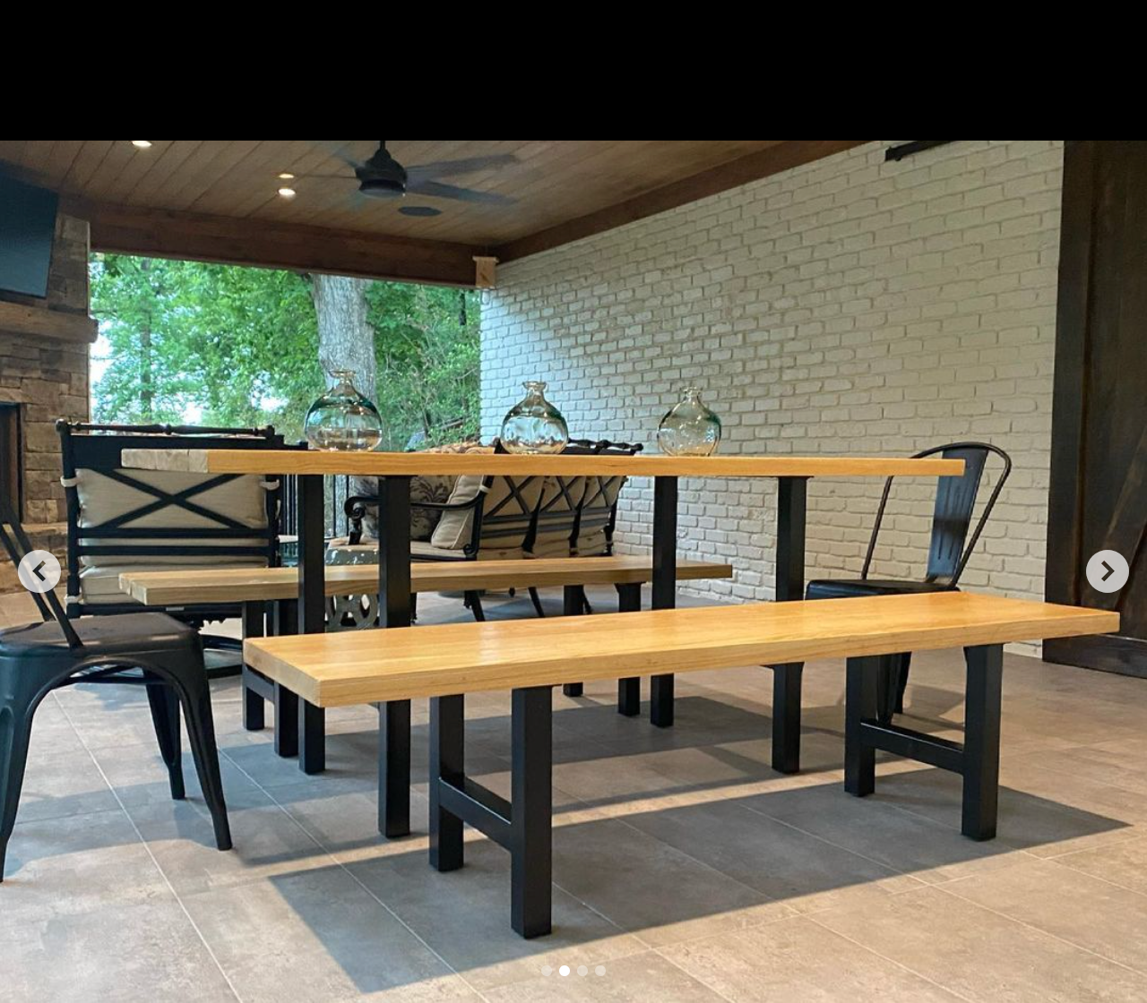 Beautiful dining table featuring Metal H-Block Table Legs made in the USA by Carolina Leg Co