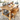 Beautiful farmhouse table featuring Carolina Leg Co Pine Monastery dinging table and bench legs. Handmade in NC by Carolina Leg Co