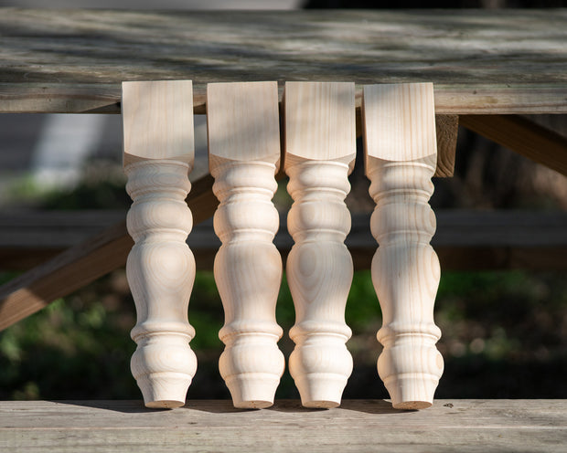 Pine Chunky Farmhouse Bench Legs - 3.5" x 16"
