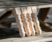 Pine Chunky Farmhouse Bench Legs - 3.5" x 16"
