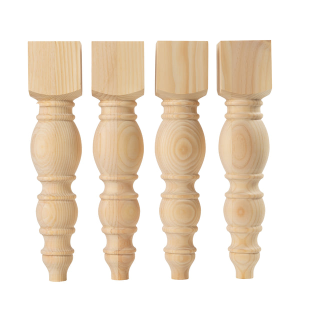 Pine Modern Chunky Bench Legs - 3.5" x 16