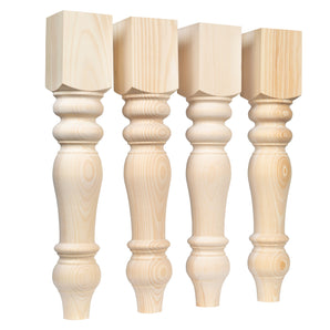 Chunky Pine Farmhouse Legs - 5 x 29 - Dining Table Legs - Set of 4 - Stain Grade - Handmade in NC!