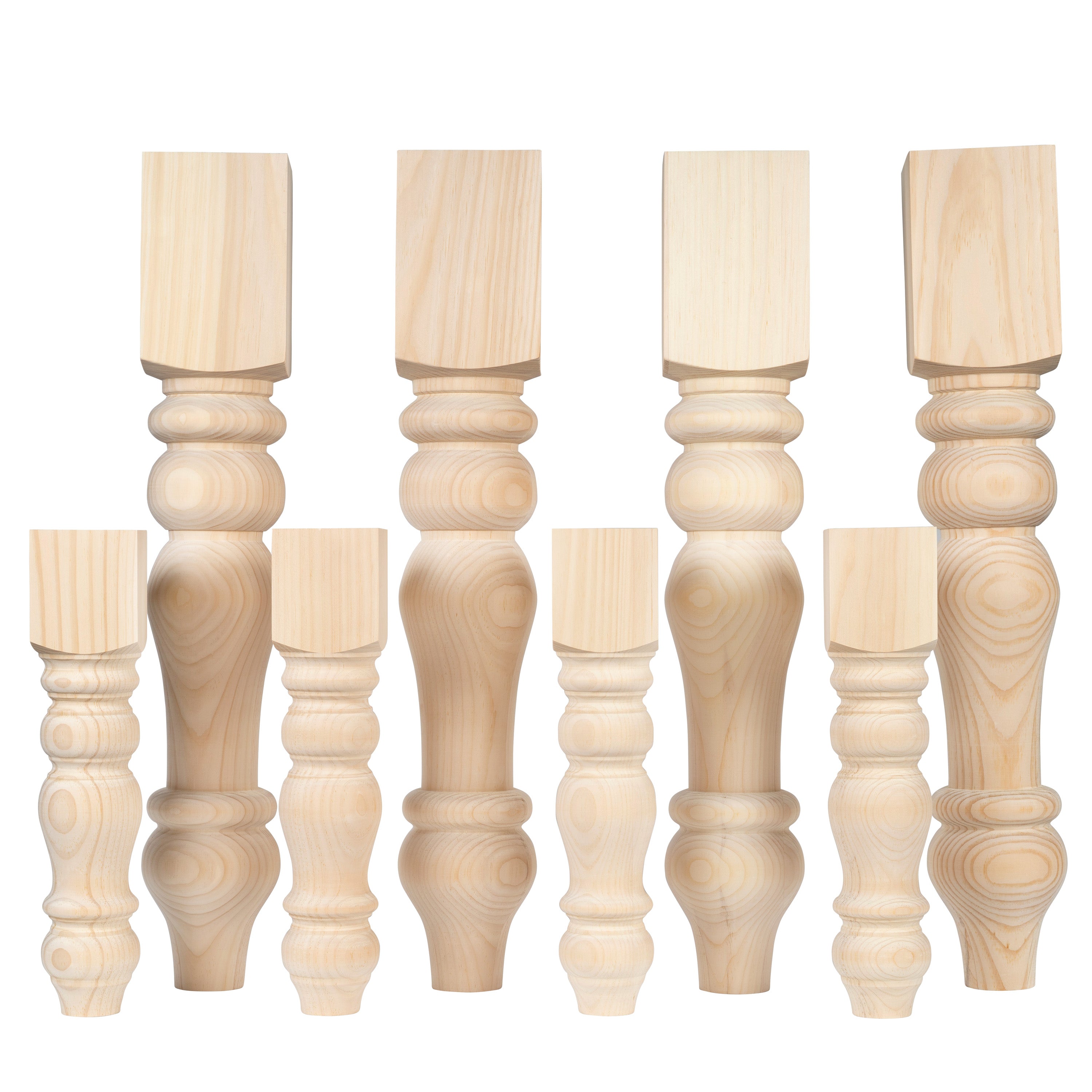 Pine Farmhouse Wooden Table & Bench Legs Combo by Carolina Leg Co