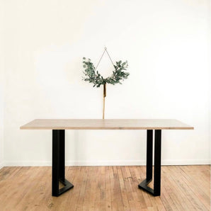Angled square metal table legs made in the USA by Carolina Leg Co